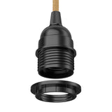 Dubbeglas Lampe E27 mit Stecker & Schalter, Hanfkabel