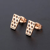 Dubbeglas Ohrringe - Edelstahl (10 mm) - Roségold