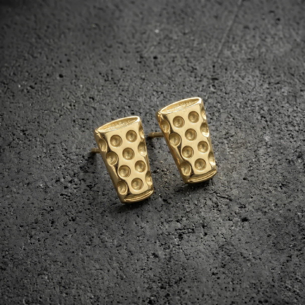 Dubbeglas Ohrstecker (12 mm) - Gold