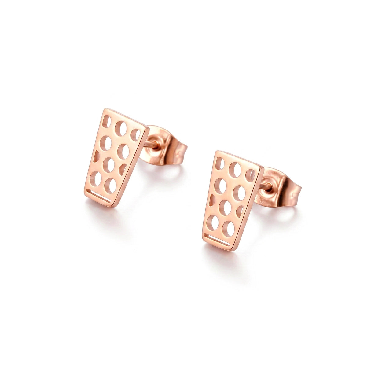 Minimalistischer Dubbeglas Ohrstecker in Roségold mit besonderem Design
