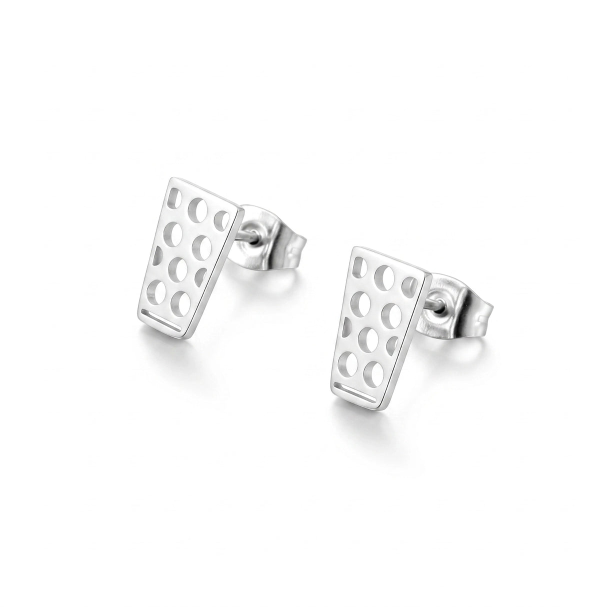 Stilvolle Ohrstecker im Dubbeglas-Design in Silber
