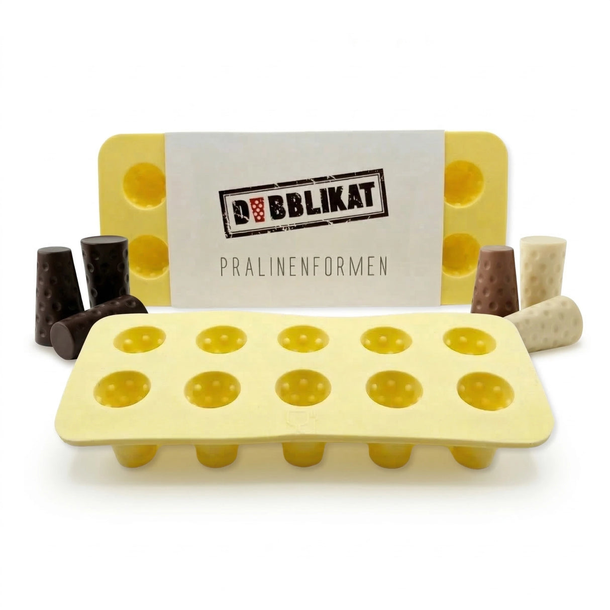Dubbeglas Pralinen Silikonform (2 Stück)