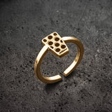 Dubbeglas Ring - Edelstahl in Gold