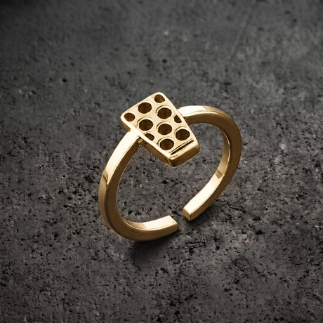 Dubbeglas Ring - Edelstahl in Gold