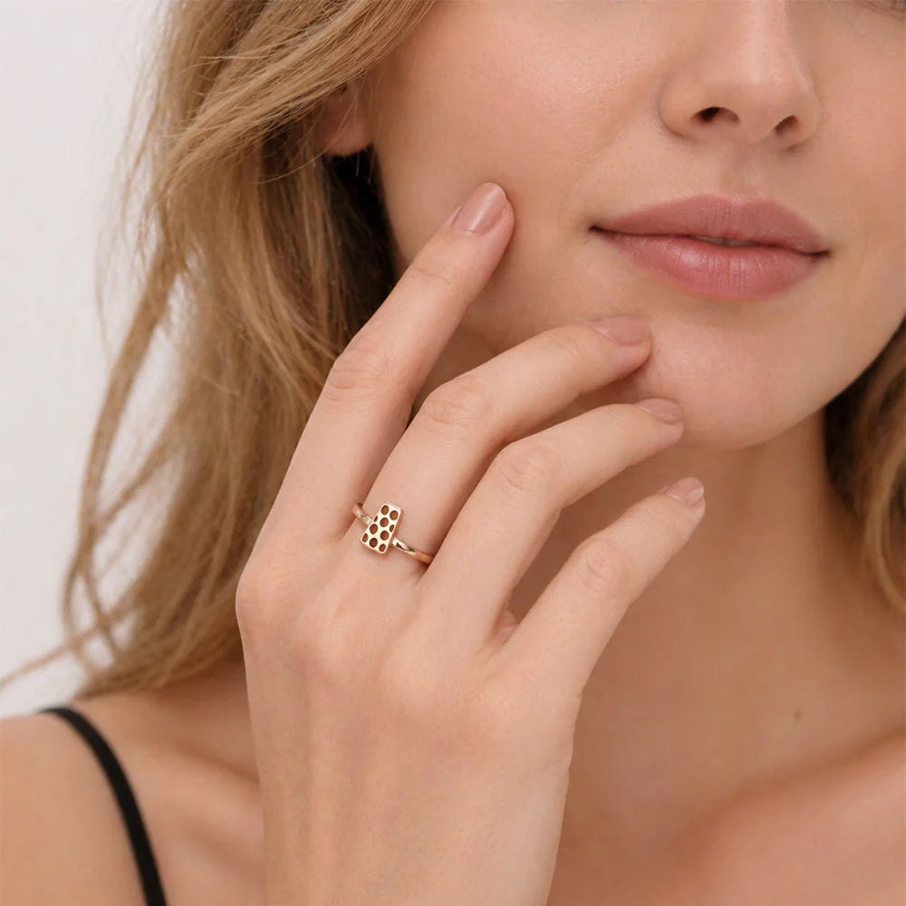 Dubbeglas Ring - Edelstahl in Gold