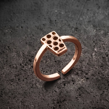Dubbeglas Ring - Edelstahl in Roségold