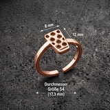 Dubbeglas Ring - Edelstahl in Roségold, Größenangabe