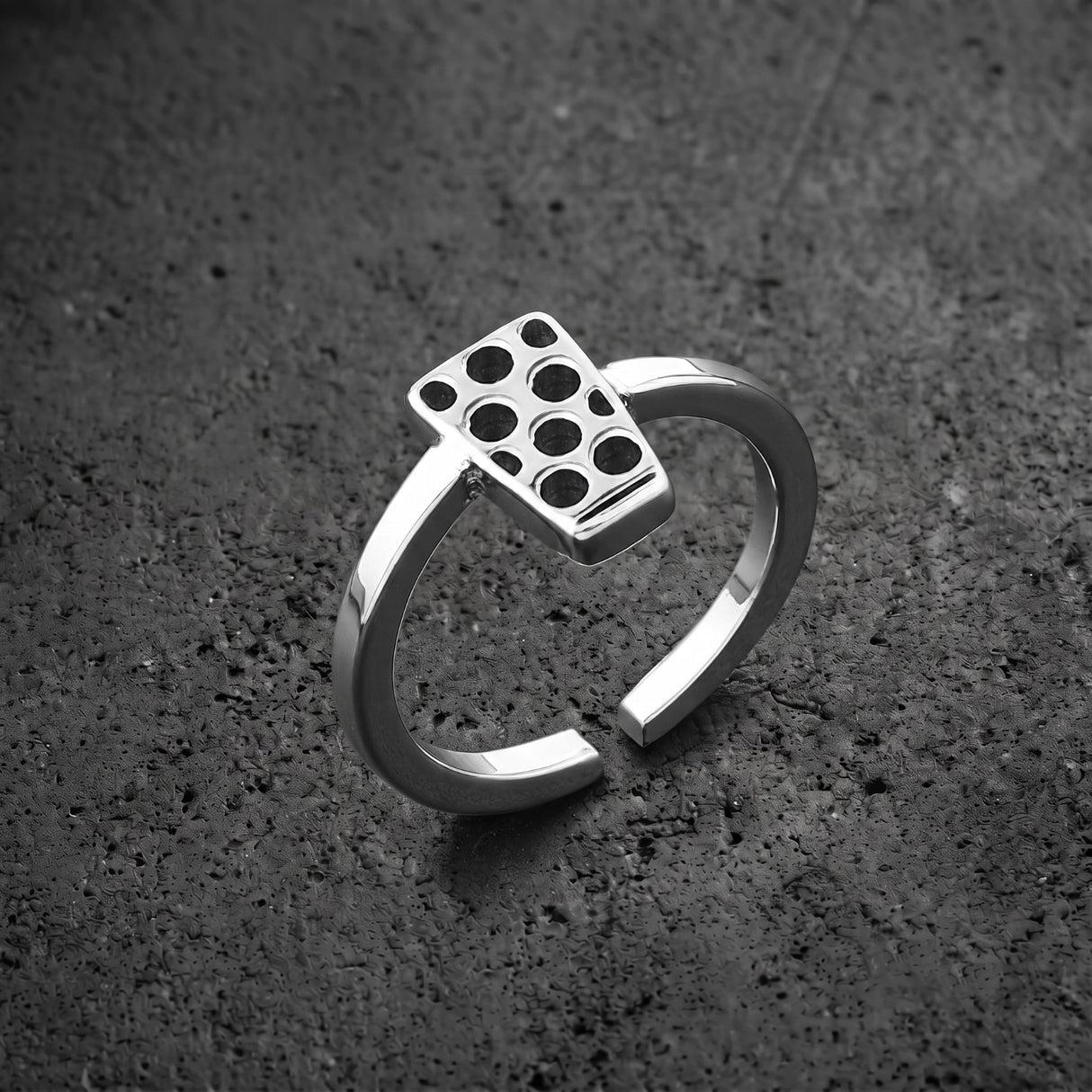 Dubbeglas Ring - Edelstahl in Silber