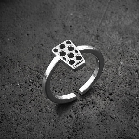 Dubbeglas Ring - Edelstahl in Silber