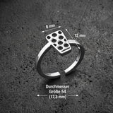 Dubbeglas Ring - Edelstahl in Silber  Größenangabe