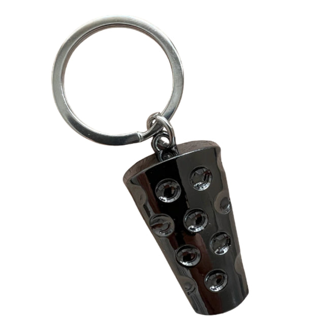 Dubbeglas Schlüsselanhänger Anthrazit - Vorderseite