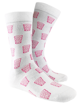 Dubbeglas Socke - weiß & pink