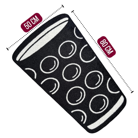 Dubbeglas Teppich - 50x80 cm, schwarz