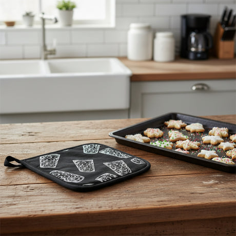 Dubbeglas Topflappen mit Weihnachtsgebäck