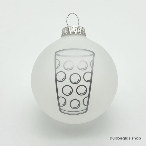 Dubbeglas Weihnachtskugel (weiß/satiniert)