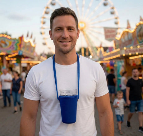 Dein Schoppenglas sitzt sicher im blauen Dubbeglas Halter 