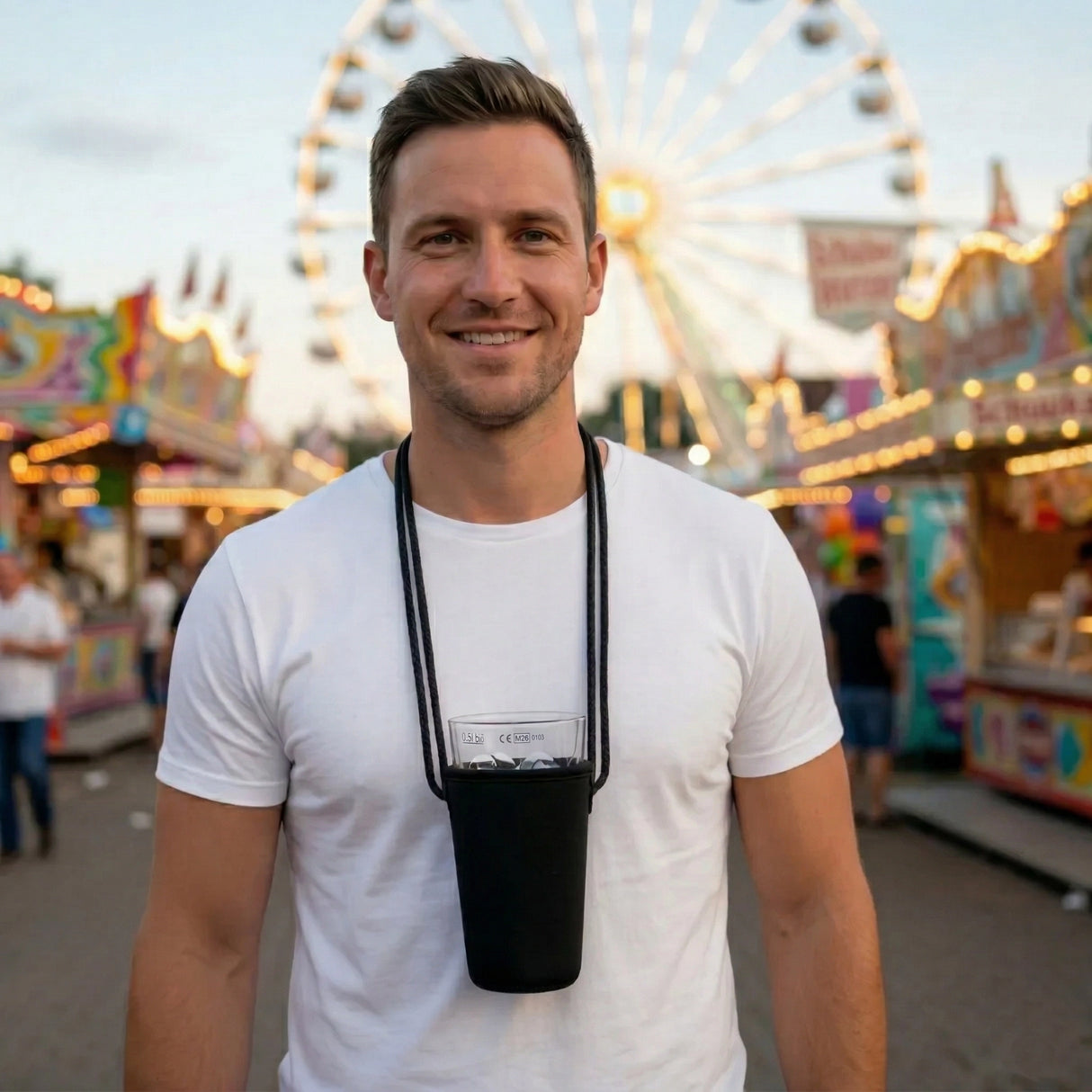 Mit dem schwarzen Dubbeglashalter hast Du Dein Schorleglas immer entspannt an Deiner Seite auf dem Wurstmarkt in Bad Dürkheim