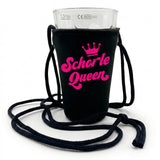 Schorle Queen Dubbeglashalter - schwarz und pink