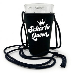 Schorle Queen Dubbeglashalter - schwarz und weiß