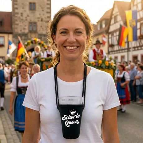 Mit dem Dubbeglashalter zeigst Du, wer die Schorloe Queen auf dem Winzerfestumzug in Neustadt ist