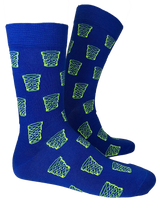 Dubbeglas Socke - blau & gelb