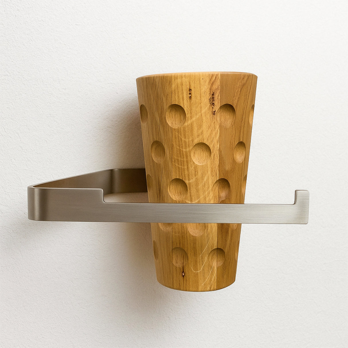 Dubbeglas Toilettenpapierhalter aus Holz, Halter aus Edelstahl