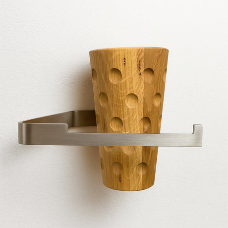Dubbeglas Toilettenpapierhalter aus Holz, Halter aus Edelstahl