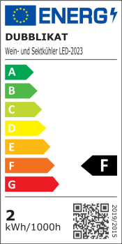 LED Dubbeglas Weinkühler & Sektkühler - Energieeffizienzklasse F