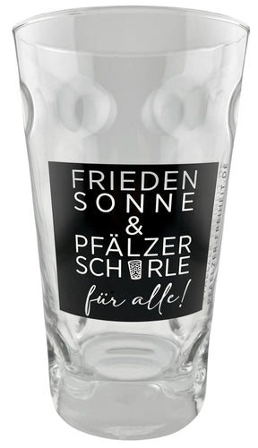 Frieden Sonne & Pfälzer Schorle für alle - Dubbeglas 0,5 L
