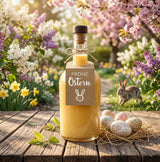 Frohe Ostern Flaschenanhänger für eine Eierlikörflasche
