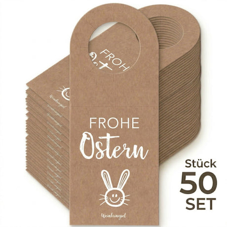 Frohe Ostern Flaschenanhänger - 50 Stück
