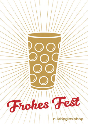 Frohes Fest - Dubbeglas Weihnachtskarte (weiß)
