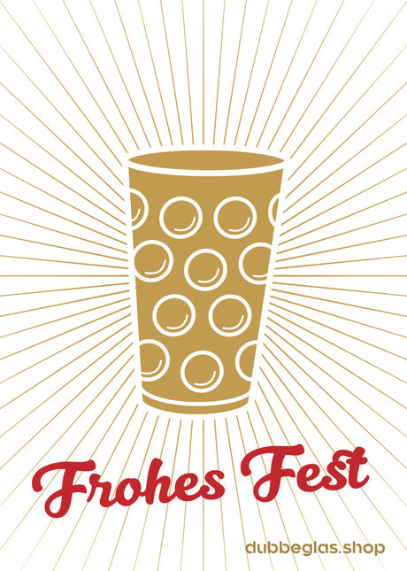 Frohes Fest - Dubbeglas Weihnachtskarte (weiß)