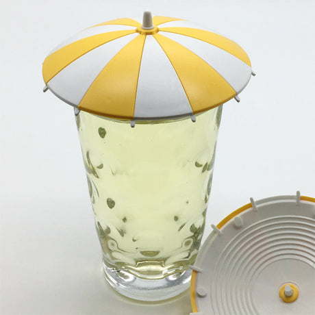 Dubbeglas Deckel Sonnenschirm in der Farbe Gelb/Weiß