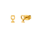 Mini Weinglas Ohrstecker - Gold