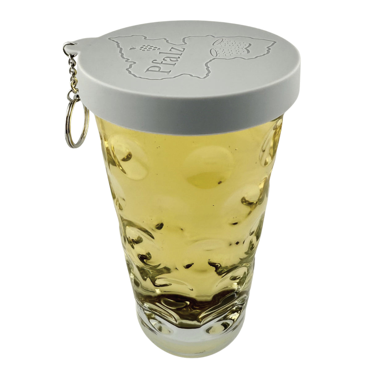 Dubbeglas Deckel aus Silikon - Grau, auf einem Dubbeglas
