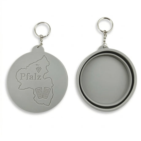 Dubbe-Deckel aus Silikon - Grau, Vorderseite und Rückseite