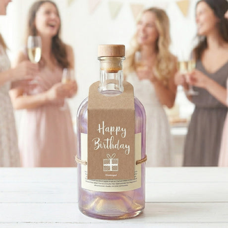 Happy Birthday Flaschenanhänger für eine originelles Geburtstagsgeschenk