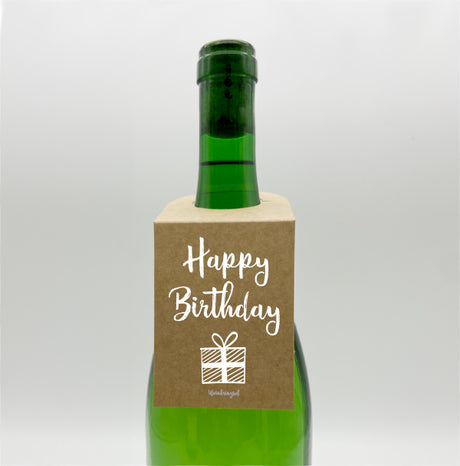 Happy Birthday Flaschenanhänger / Weinflaschenanhänger
