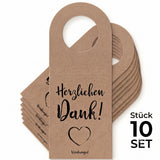 Herzlichen Dank! Flaschenanhänger - 10 Stück