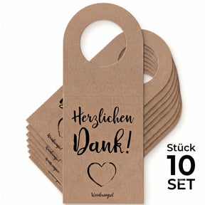 Herzlichen Dank! Flaschenanhänger - 10 Stück