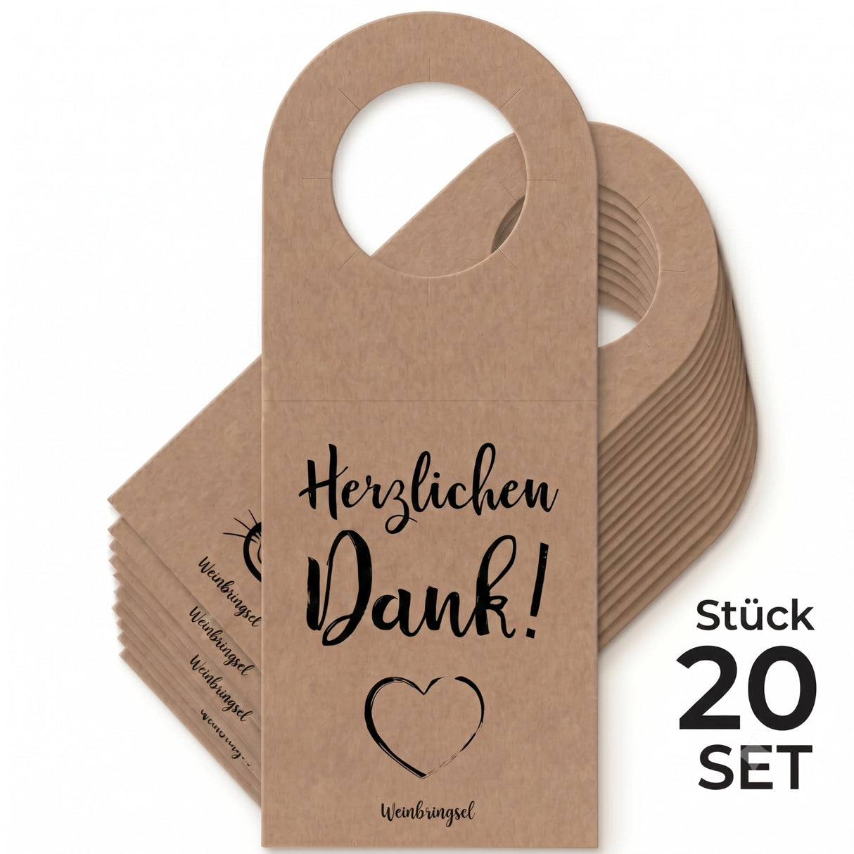 Herzlichen Dank! Flaschenanhänger - 20 Stück