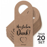 Herzlichen Dank! Flaschenanhänger - 20 Stück