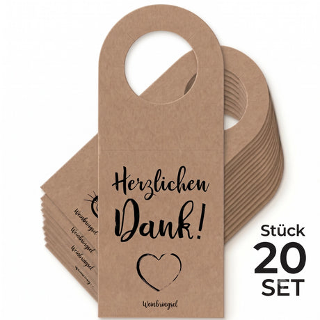Herzlichen Dank! Flaschenanhänger - 20 Stück