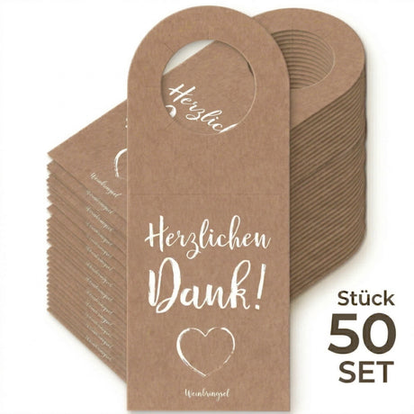 Herzlichen Dank! Flaschenanhänger - 50 Stück