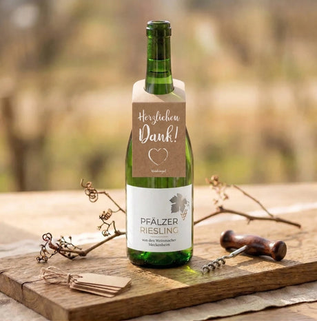 Herzlichen Dank! Weinflaschenanhänger
