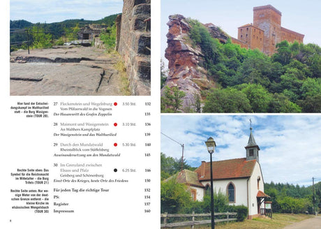 Historische Pfade - Pfalz Wanderführer, Inhaltsverzeichnis