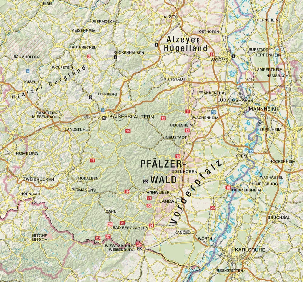 Historische Pfade - Pfalz Wanderführer, Karte