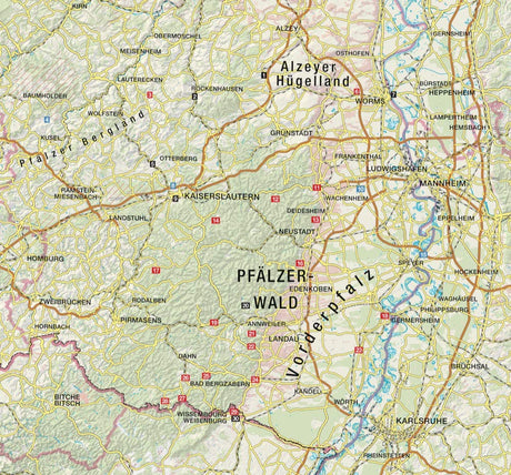 Historische Pfade - Pfalz Wanderführer, Karte