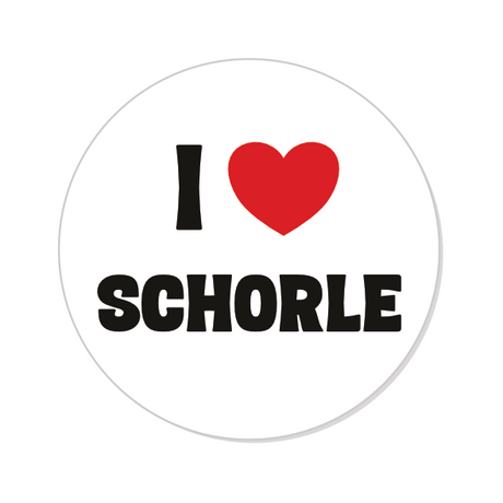 I love Schorle Button Ø 25 mm, Weiß